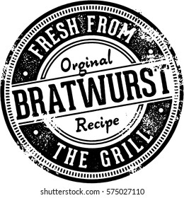 Vintage Bratwurst Fresh From the Grill Stamp