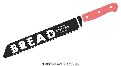 Vintage bread knife vector typography Object Illustration