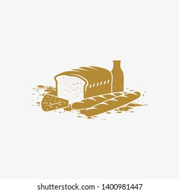 vintage bread logo inspiration - vector