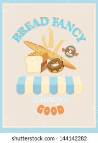Vintage Bread Poster. Vector illustration.