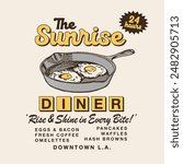 Vintage Breakfast Diner Graphic Vector