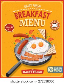 Vintage Breakfast Menu Poster Design