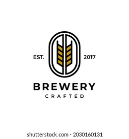 Vintage Brewery Beer Crafted Logo Design