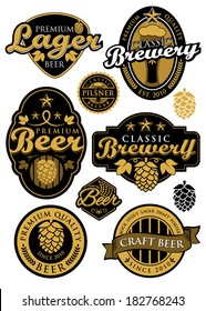 Vintage Brewery label and badges