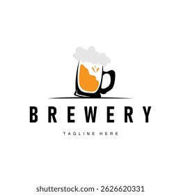vintage brewery logo design concept, whiskey drink with simple minimalist concept, symbol template for product brand, restaurant, bar, cafe