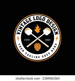 Vintage brewery logo design vector emblems, labels, badges, logos set.