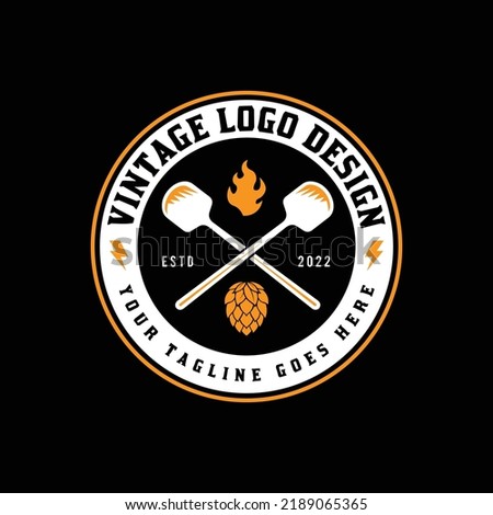 Vintage brewery logo design vector emblems, labels, badges, logos set.