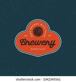 vintage brewery logo. retro styled beer emblem, badge, design element, logotype template. vector illustration