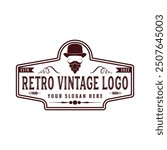 Vintage brewery monochrome logo template for whiskey wine beer badge emblem retro badge logo for beer house, bar, brewing company, brewery, wine, tavern, restaurant (glass, barrel, mug, hop icons) set