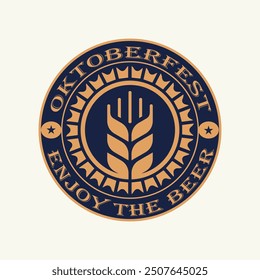 Vintage brewery monochrome logo template for whiskey wine beer badge emblem retro badge logo for beer house, bar, brewing company, brewery, wine, tavern, restaurant (glass, barrel, mug, hop icons) set