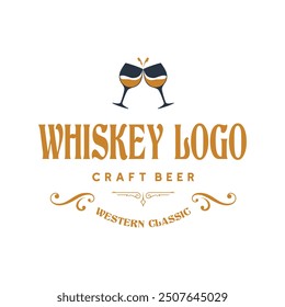 Vintage brewery monochrome logo template for whiskey wine beer badge emblem retro badge logo for beer house, bar, brewing company, brewery, wine, tavern, restaurant (glass, barrel, mug, hop icons) set