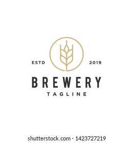 vintage brewery vector icon logo design