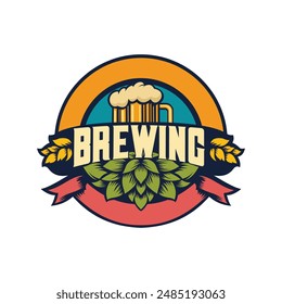 Vintage brewing company logo design