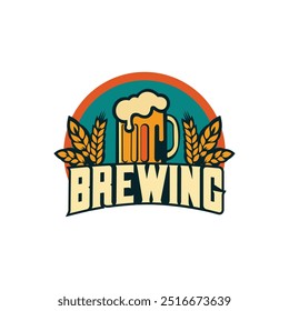 Vintage brewing company logo design