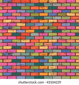 Vintage brick  background. Vector illustration.