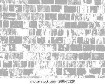 vintage brick wall texture isolated on a white background