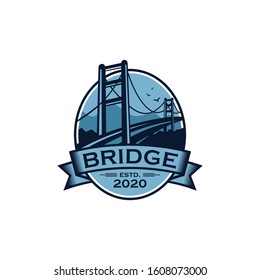 Vintage Bridge Emblem Brand Badge Stock Vector