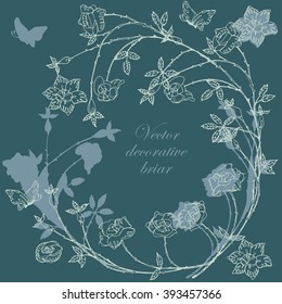 Vintage brier. Vector hand drawing illustration. Sketch in Victorian style.