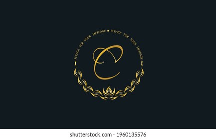 Vintage bright decorative monogram with the letter C. Elegant emblem for hotel, restaurant, business, presentation and more.