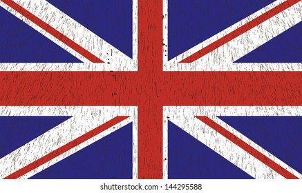 Vintage British Flag. Vector illustration.