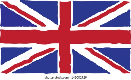 Vintage British Flag. Vector illustration.