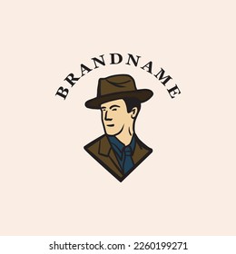 Vintage British Gentleman Vector Design Illustration