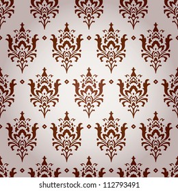 Vintage Brocade Tapestry Damask Vector Background Tile