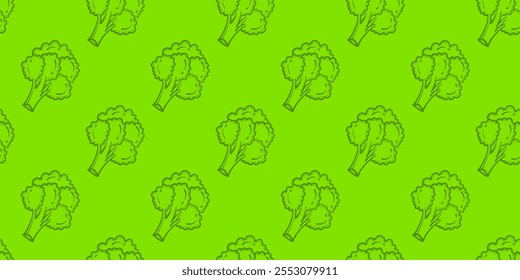 vintage broccoli pattern Background. broccoli doodle pattern background. seamless pattern broccoli.