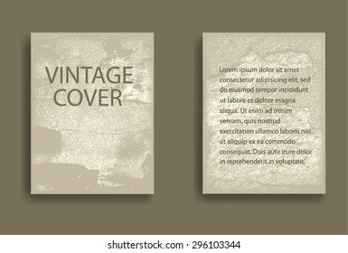 Vintage Brochure Design and Retro Design Elements. Grunge Distressed Texture Background . Vector Illustration. 