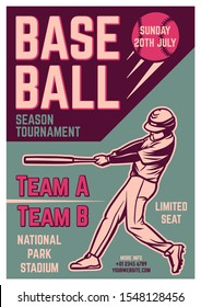vintage brochure leaflet flyer poster baseball tournament template