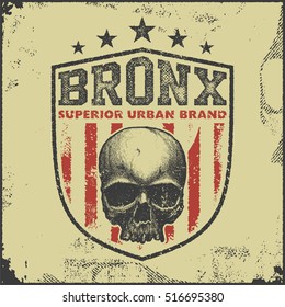 vintage bronx typography, t-shirt graphics, vector illustration