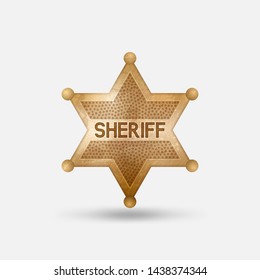 Vintage bronze badge. Sheriff star