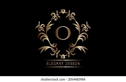 Vintage bronze logo with the letter O. Exquisite monogram, business sign, identity for a hotel, restaurant, jewelry.