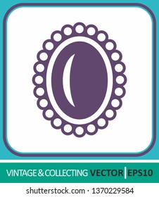 vintage brooch. Vector Icon. Simple vector illustration for graphic and web design.