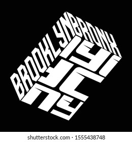 vintage brooklyn, bronx typography graphic illustration - ready print