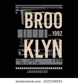 vintage brooklyn design typography, vector illustration graphic. print for tshirt, banner, wall and others