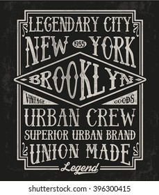 Vintage Brooklyn typography, t-shirt graphics.