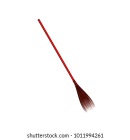 Vintage broom in red design