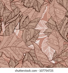 vintage brown abstract pattern of Leaf