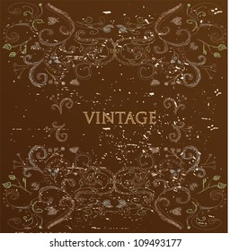 Vintage brown card vector