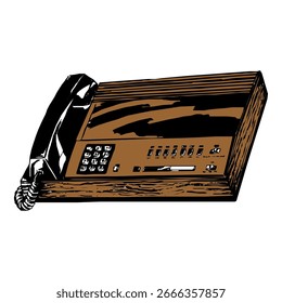 vintage brown facsimile machine vector
