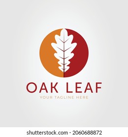 vintage brown oak leaf logo vector illustration design. nature leaves symbol