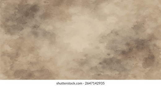 Vintage brown paper texture against an abstract blue cloudy sky with light aged grunge