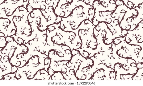 Vintage brown pattern.Vector background with floral pattern.