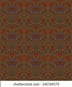 Vintage brown seamless pattern baroque