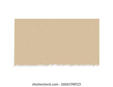 Vintage brown torn paper note. Recycled ripped memo paper template.