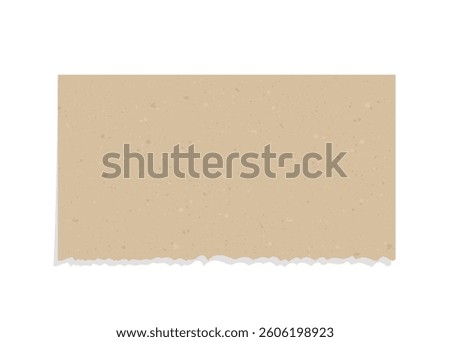 Vintage brown torn paper note. Recycled ripped memo paper template.