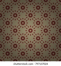 Vintage brown, yellow and beige pattern in turkish style. Endless pattern can be used for ceramic tile, wallpaper, linoleum, textile. Vector seamless ceramic tile with colorful patchwork.