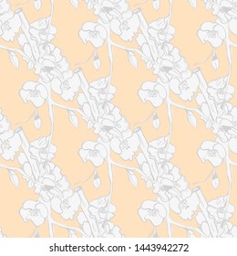 Vintage brunch gold collection for wallpaper design. Seamless vintage background. Botanical illustration. Spring floral texture. 