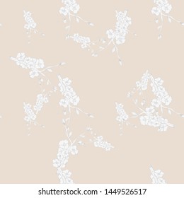 Vintage brunch gold collection for wallpaper design. Seamless vintage background. Botanical illustration. Spring floral texture. 
